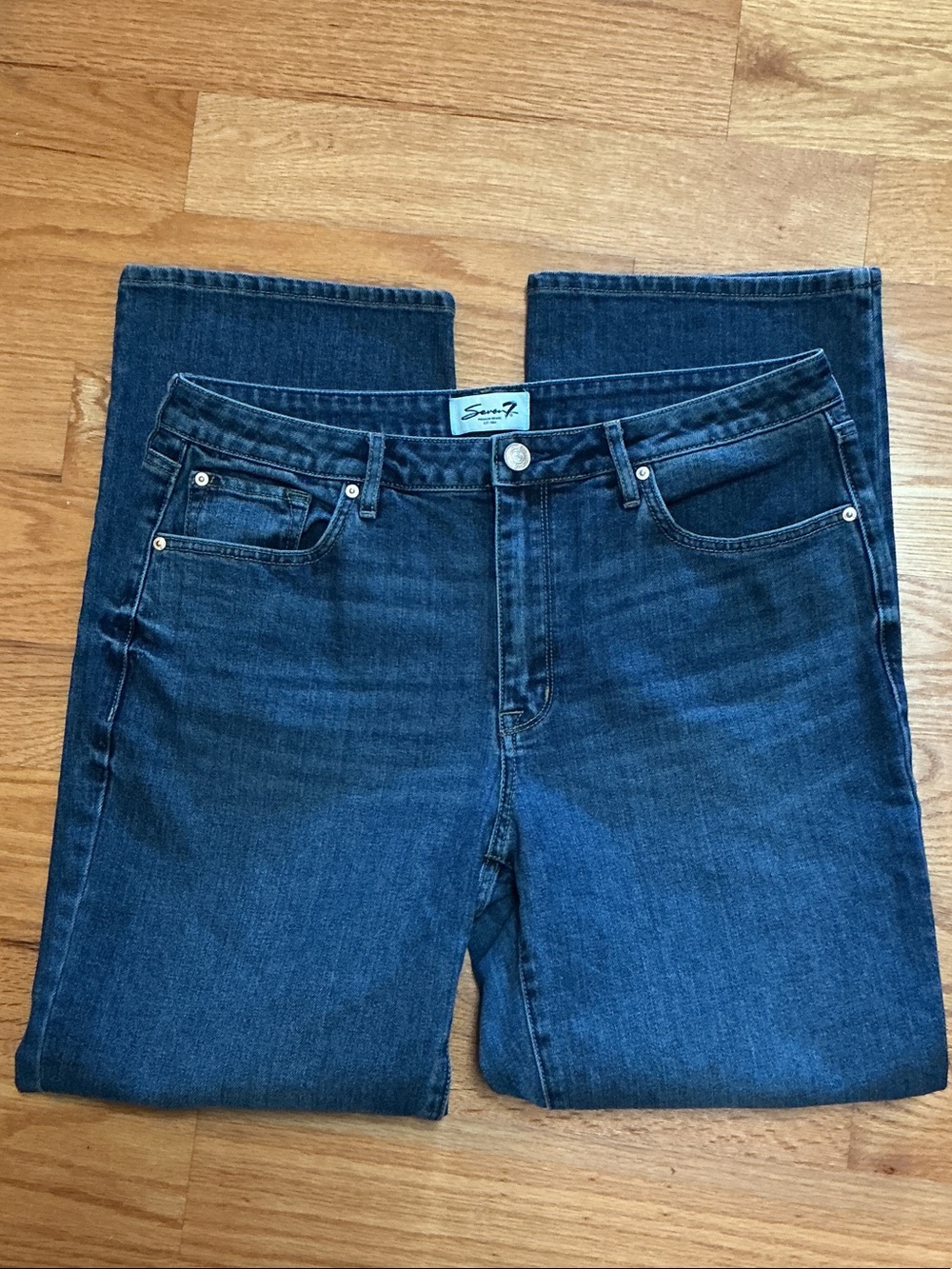 Seven7 Indigo Blue Loose Straight Leg Jeans